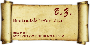Breinstörfer Zia névjegykártya
